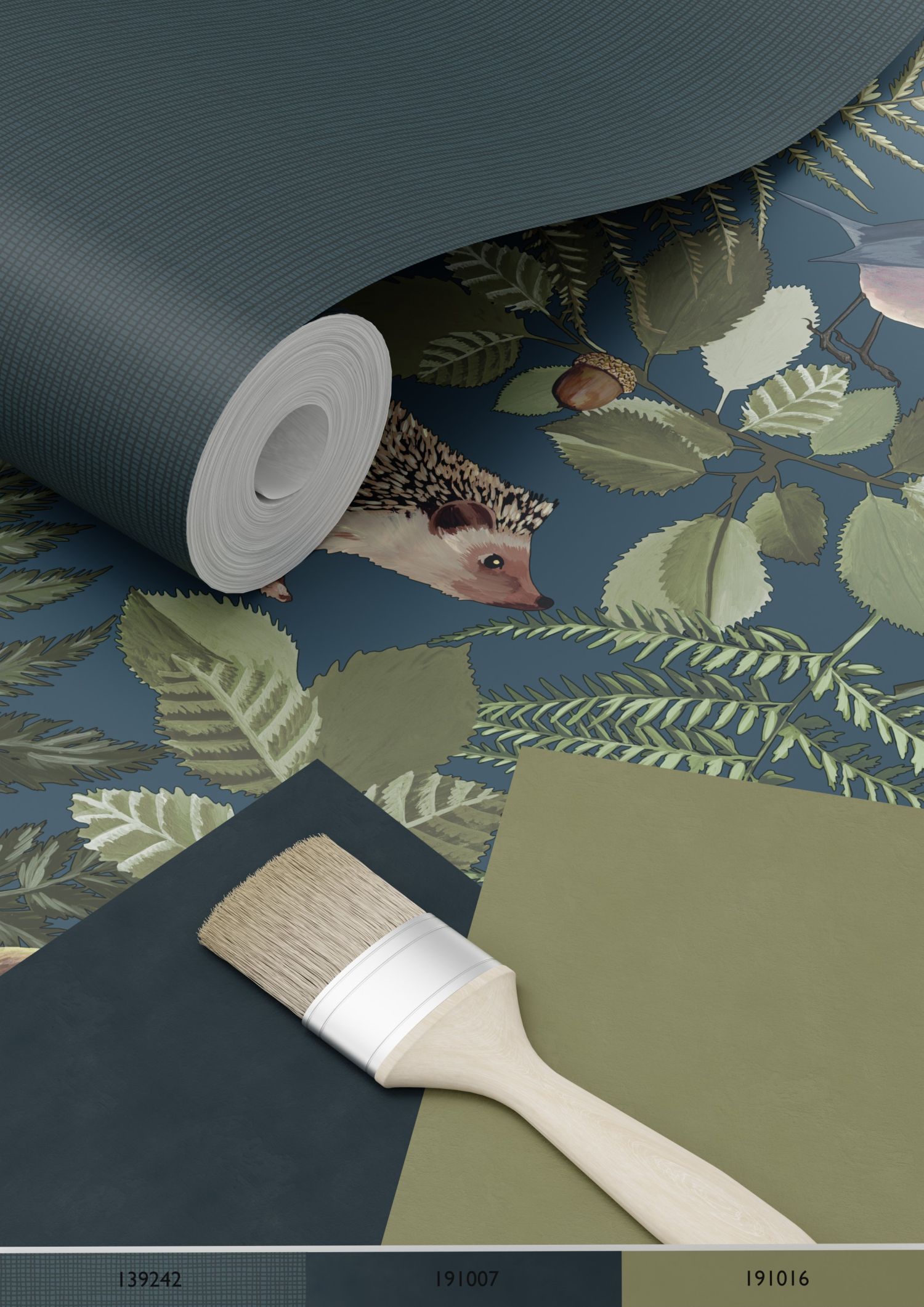 Kids Wallpaper Forest Animals Dark Blue & Green 139250 (4)