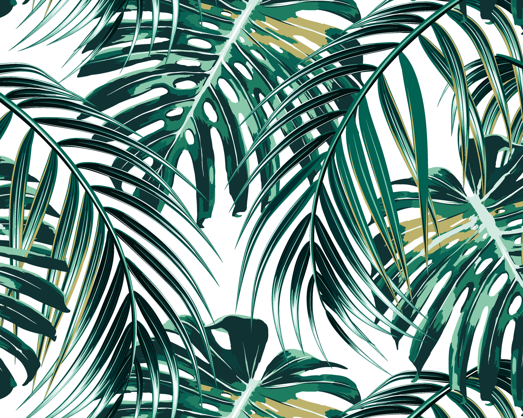 Mural Tropical Leaves Emerald MUR121 (2)