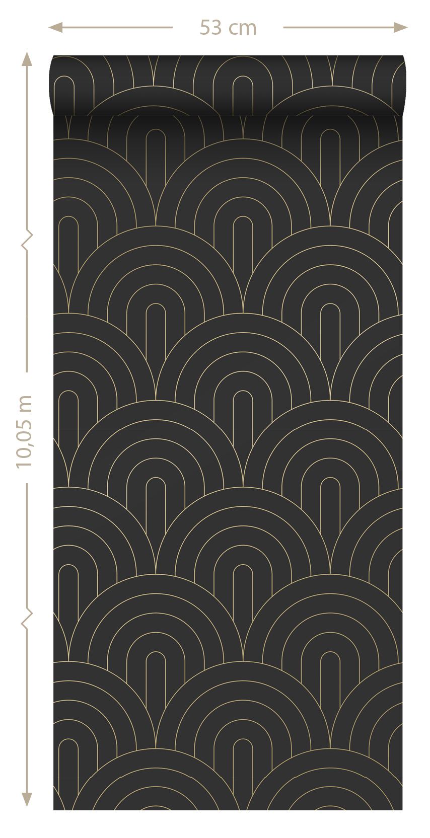 Wallpaper Art Deco Arches Black 139742 (4)