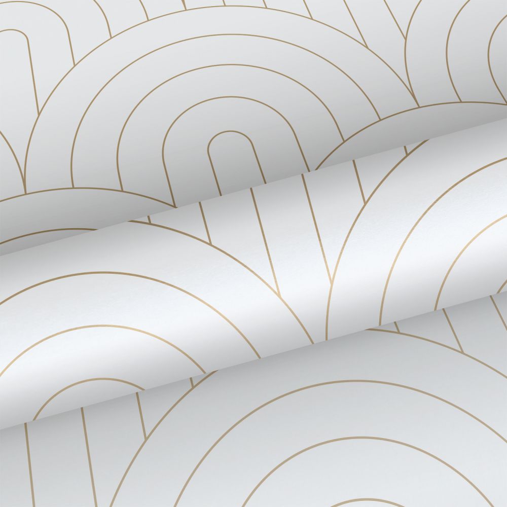 Wallpaper Art Deco Arches White & Gold 139215 (4)