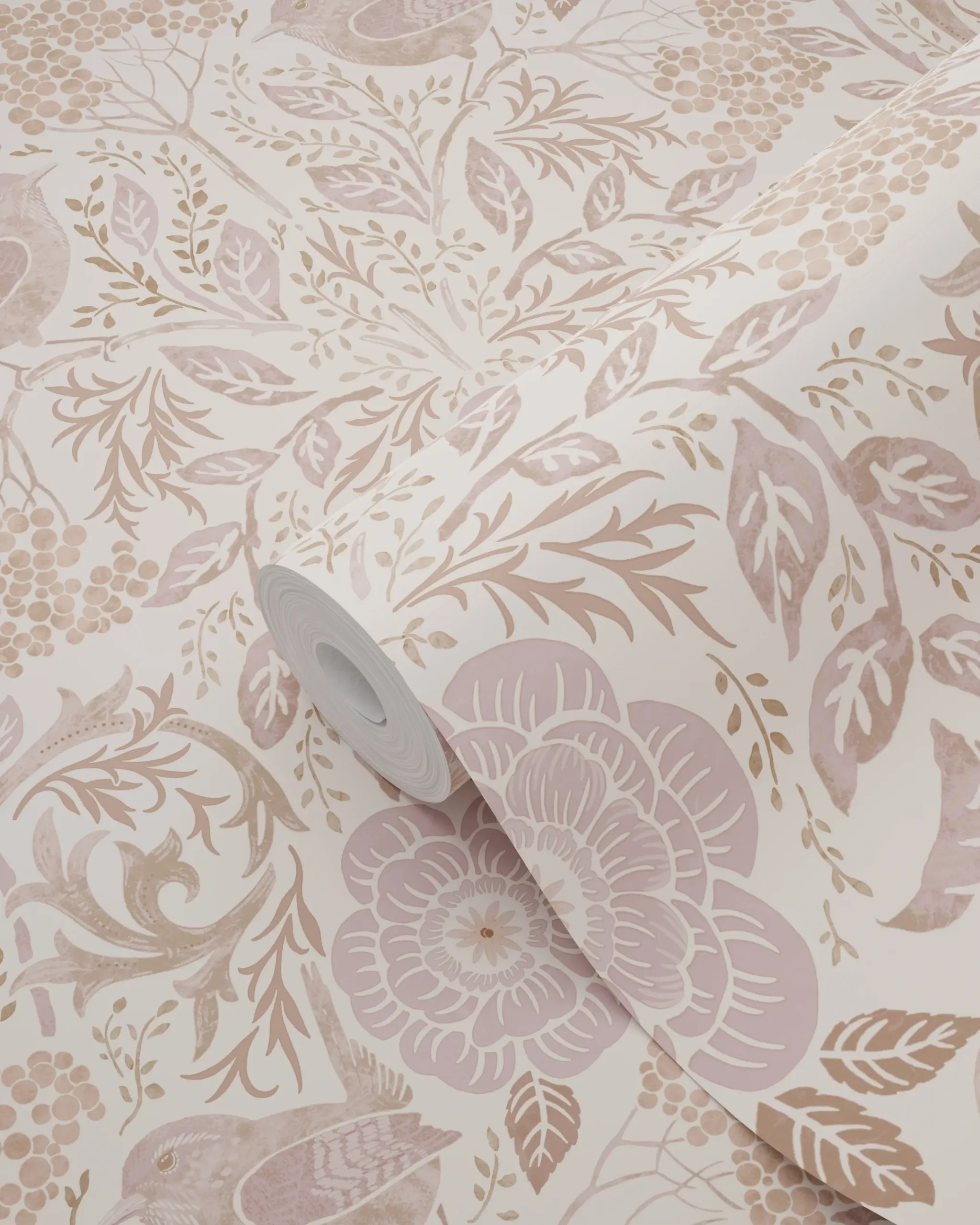 Wallpaper Flowers and Birds in Art Nouveau Style Beige&Lilac 139829 (3)