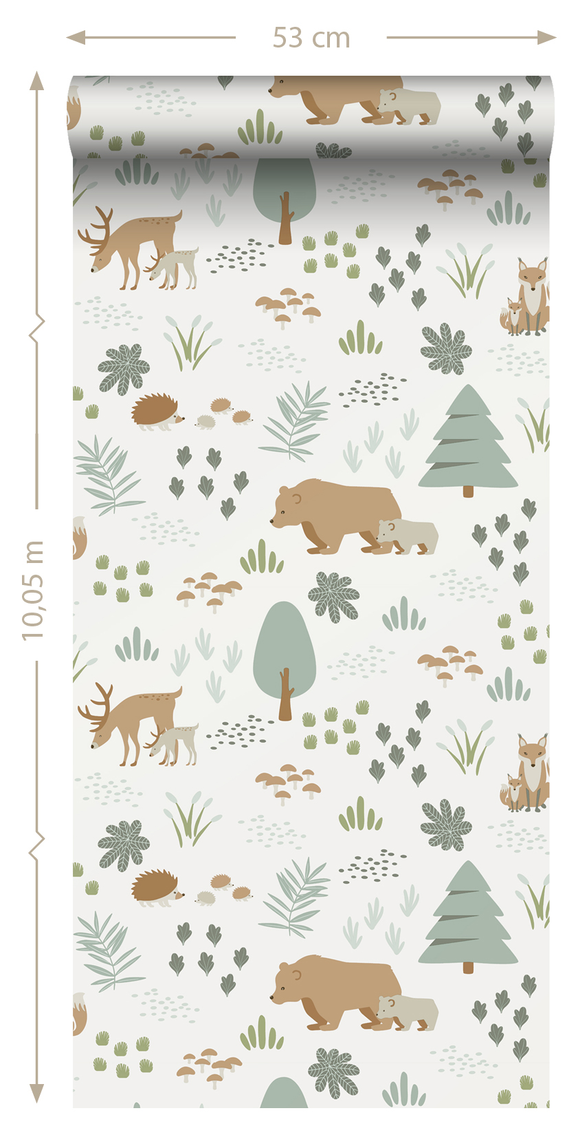 Wallpaper Forest with Forest Animals White 139247 (4)