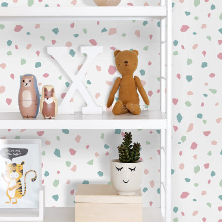 Wallpaper Terrazzo Pink & Green