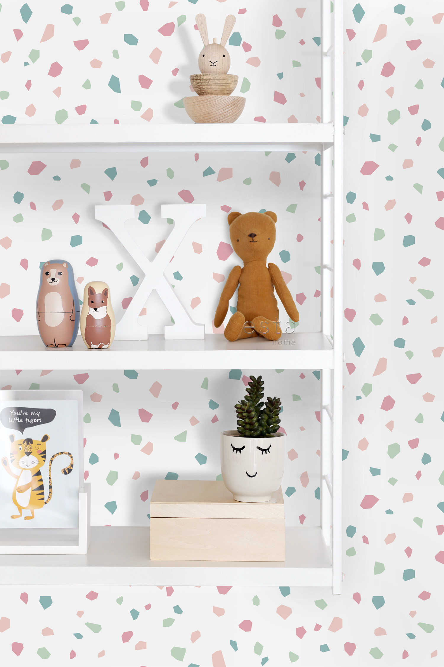 Wallpaper Terrazzo Pink & Green Wallpaper Terrazzo Pink & Green