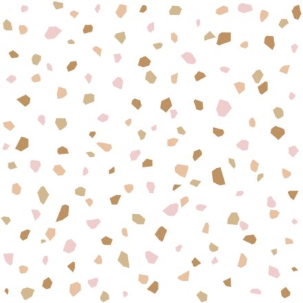 Wallpaper Terrazzo Soft pink & Orange & Beige