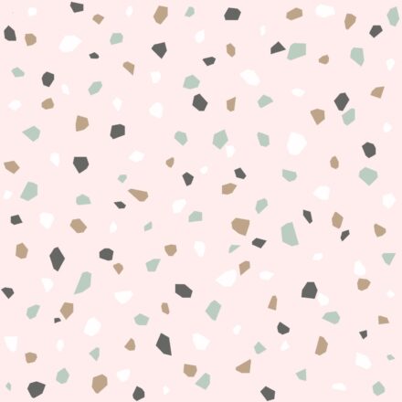 Wallpaper Terrazzo Soft pink & White & Mint Green