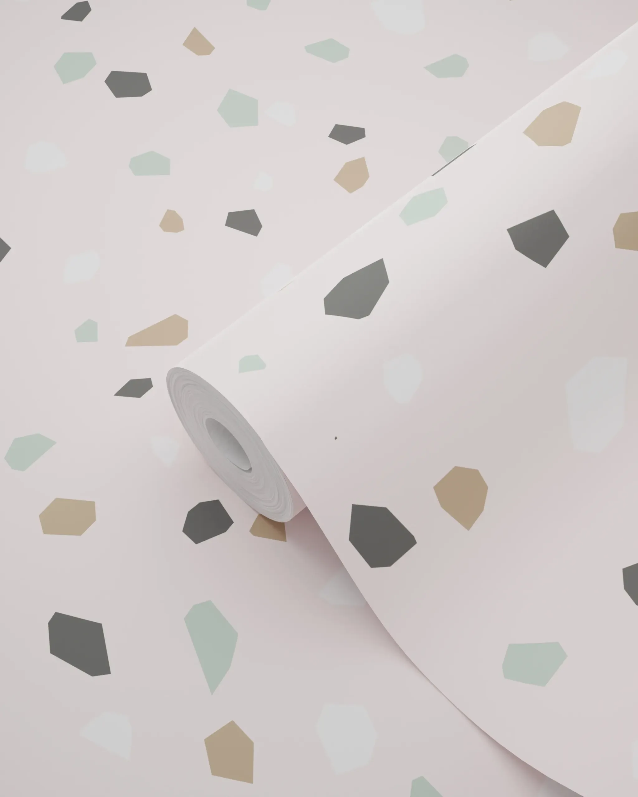 Wallpaper Terrazzo Soft pink & White & Mint Green 139035 (1)