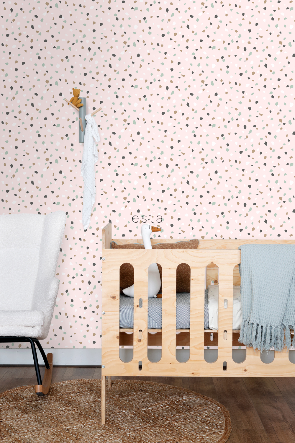 Wallpaper Terrazzo Soft pink & White & Mint Green 139035 (2)